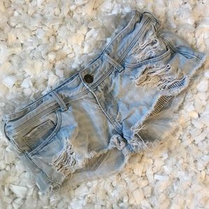 Gilly Hicks Denim Shorts Distressed Blue Size 2